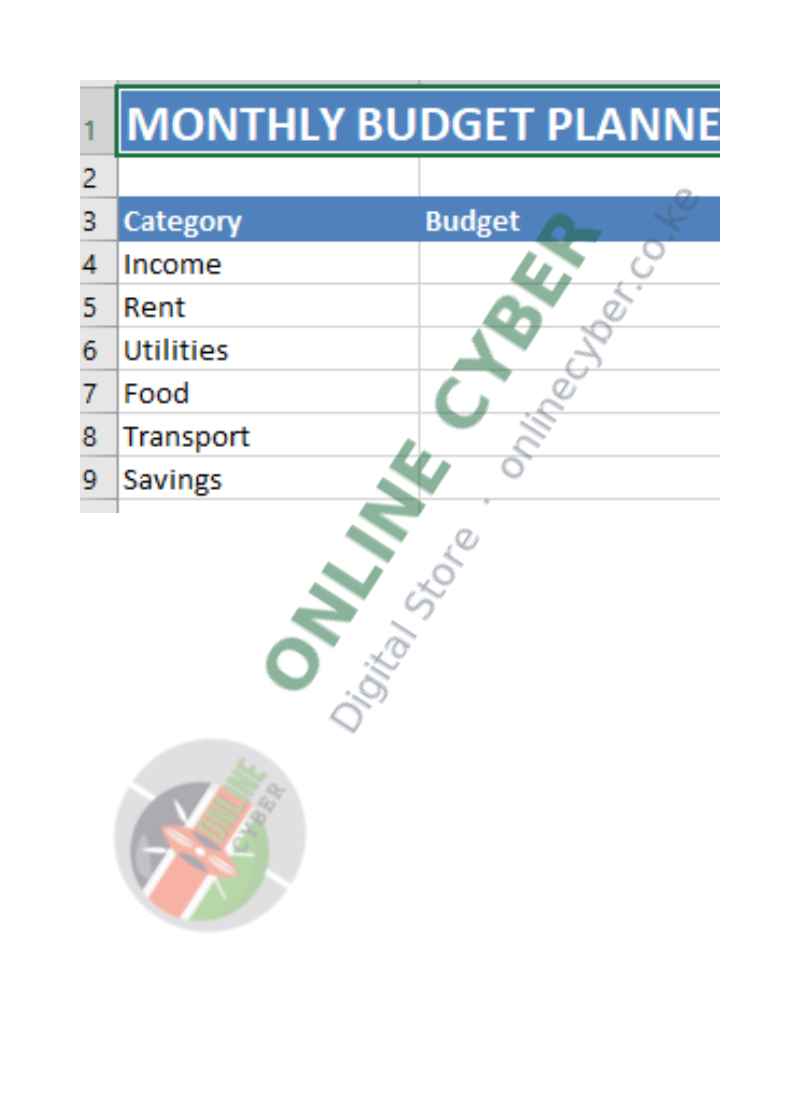 Preview of Budget Planner (Excel)