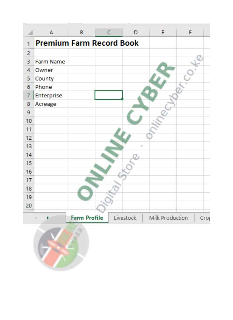 Preview of Farm Record Book (Excel)
