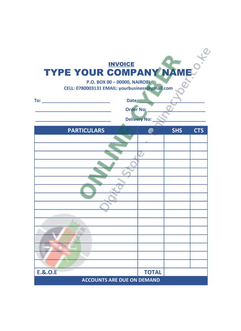 Preview of Invoice Template