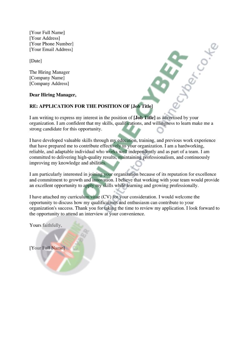 Preview of Job Application Letter