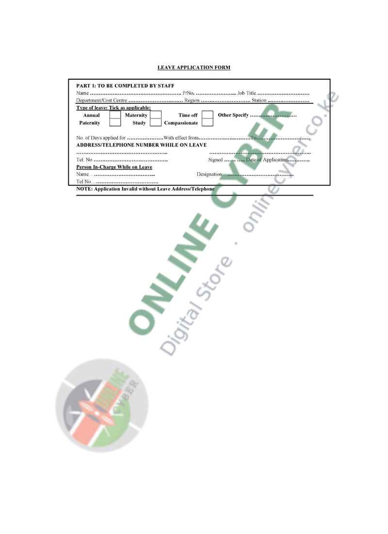 Preview of Leave Application Form