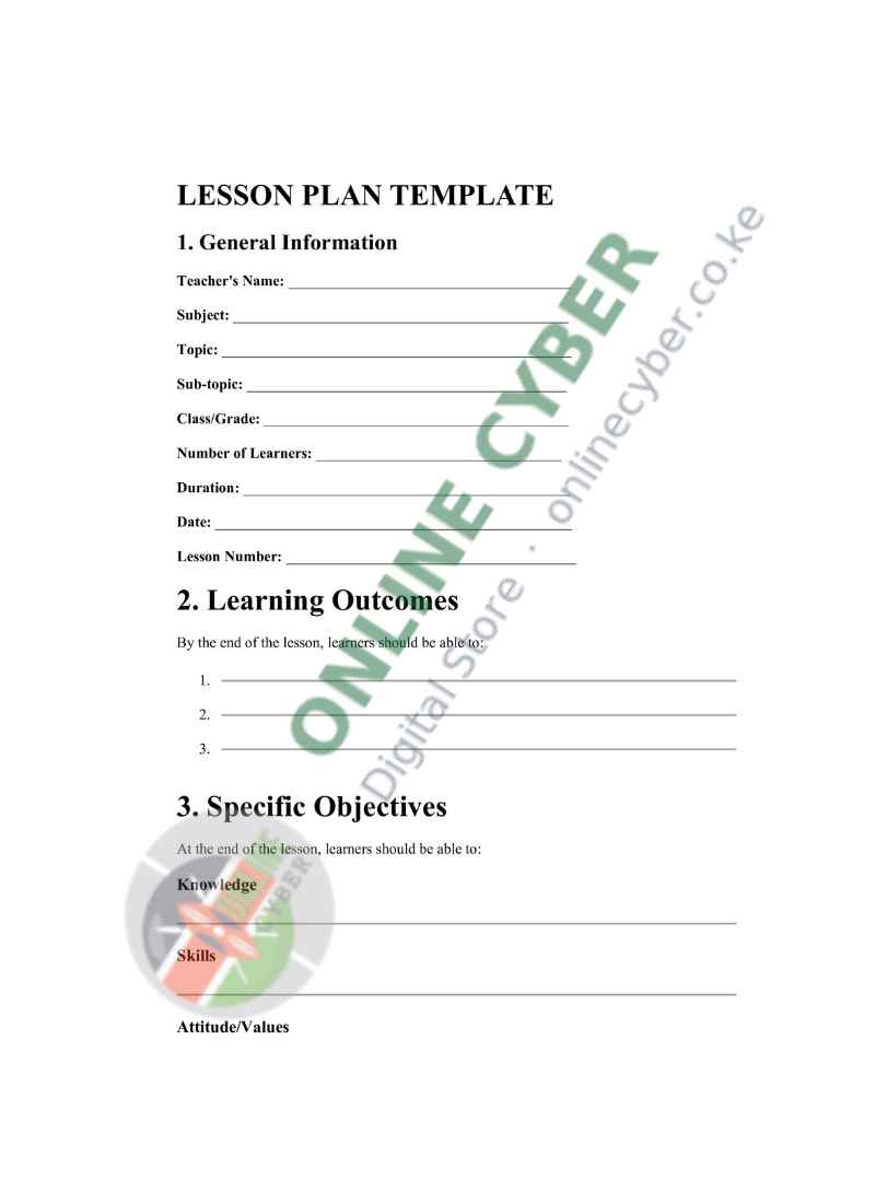 Preview of Lesson Plan Template